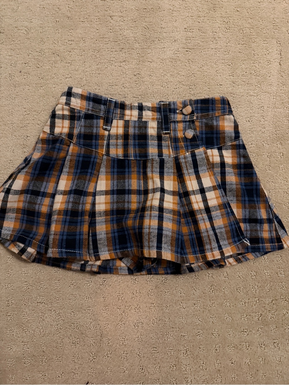 Free People Plaid Pleated Mini Skort